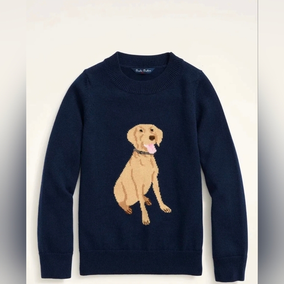 Brooks Brothers Sweaters - Brooks Brothers Navy Yellow Labrador Sweater